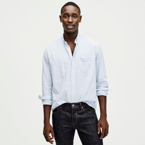 제이크루 Jcrew Slim American Pima cotton oxford shirt with mechanical stretch in stripe