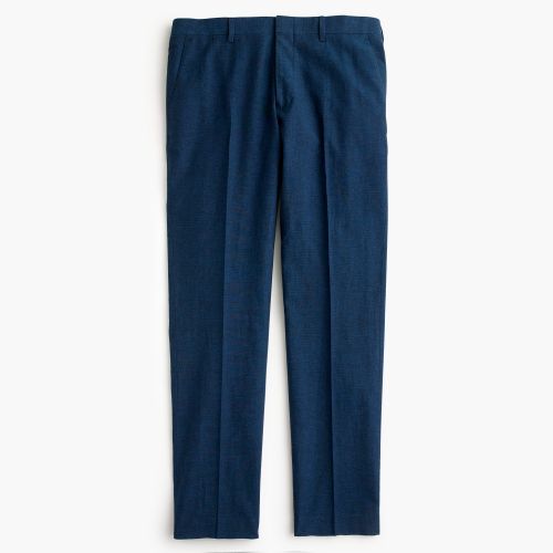 제이크루 Jcrew Ludlow Slim-fit unstructured suit pant in blue cotton-linen