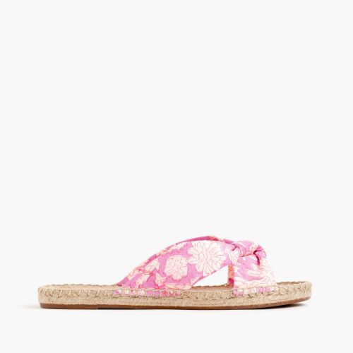 제이크루 Jcrew Knotted espadrille slides in SZ Blockprints™ floral