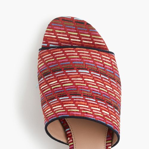 제이크루 Jcrew Low-heel mules in rainbow raffia