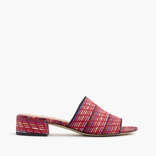 제이크루 Jcrew Low-heel mules in rainbow raffia