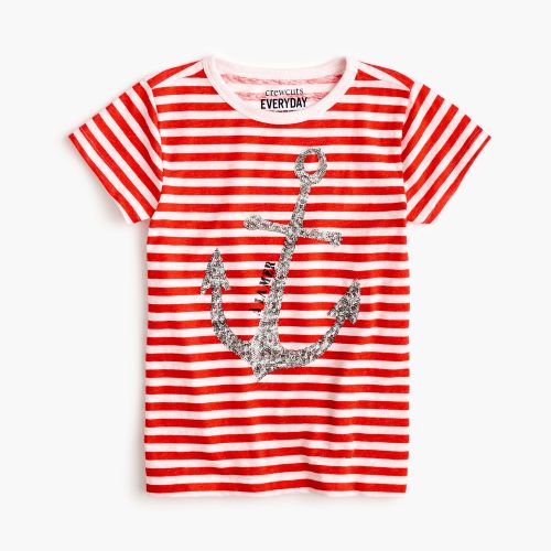 제이크루 Jcrew Girls sparkly anchor T-shirt