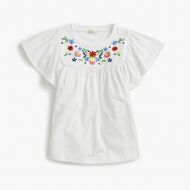 Jcrew Girls embroidered bell-sleeved T-shirt