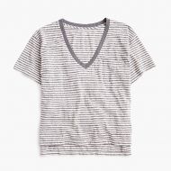Jcrew Slub cotton V-neck T-shirt in stripes