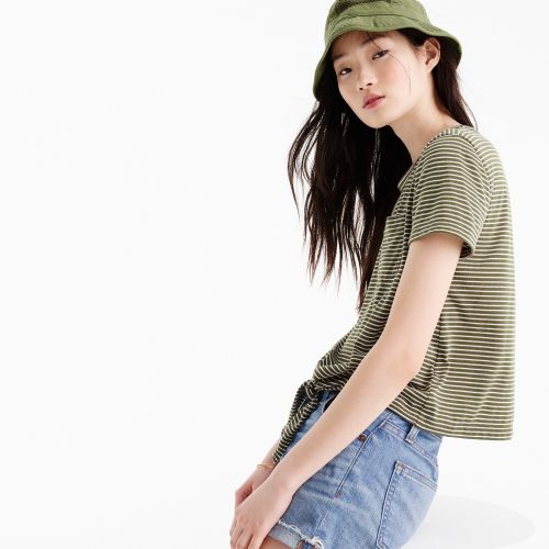 제이크루 Jcrew Knotted pocket T-shirt in stripes