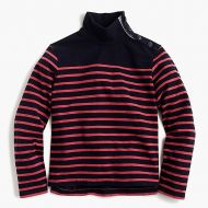 Jcrew Striped button-shoulder turtleneck