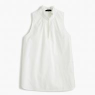 Jcrew Ruffle-neck top in cotton poplin