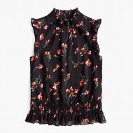 Jcrew Sleeveless smocked top in falling floral