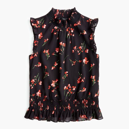 제이크루 Jcrew Sleeveless smocked top in falling floral