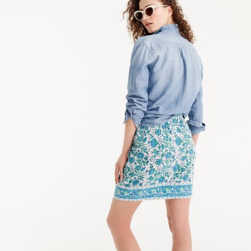 제이크루 Jcrew SZ Blockprints™ for J.Crew drawstring skirt