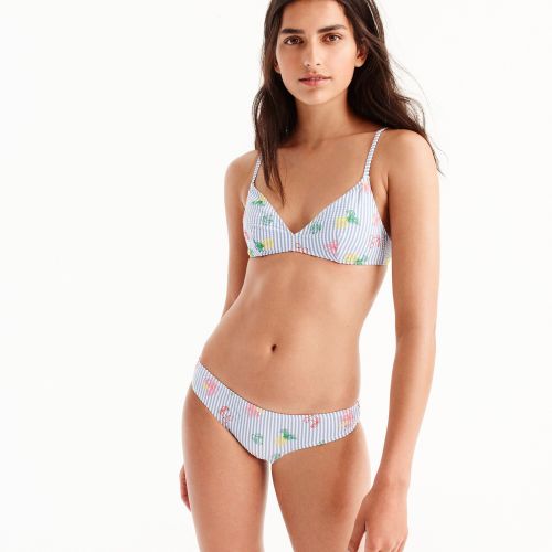 제이크루 Jcrew Seersucker french bikini top with embroidered fruit