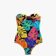 Jcrew Underwire one-piece swimsuit in Ratti coral palms print