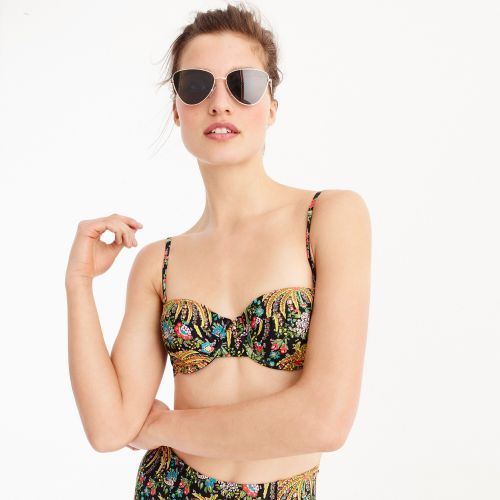 제이크루 Jcrew Underwire bikini top in dryad palms print