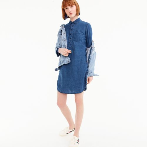 제이크루 Jcrew Side-button shirtdress in chambray