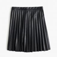 Jcrew Faux-leather pleated mini skirt