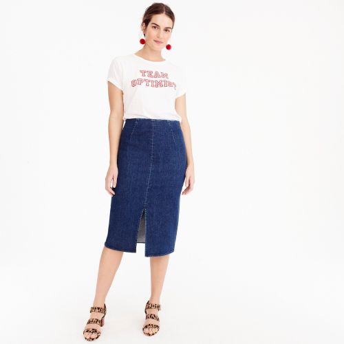 제이크루 Jcrew Stretch denim pencil skirt