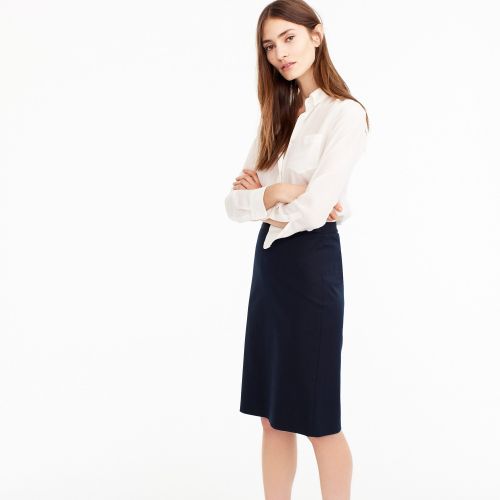 제이크루 Jcrew Petite pencil skirt in Italian two-way stretch wool