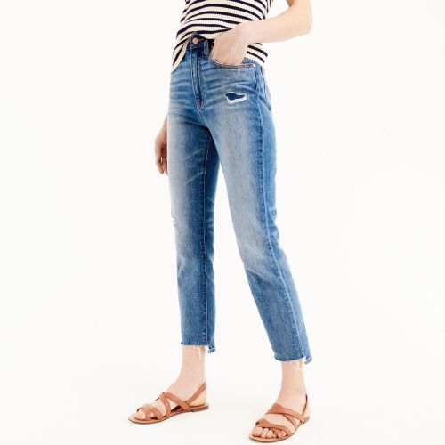 제이크루 Jcrew Point Sur high-rise boyfriend jean with uneven hems