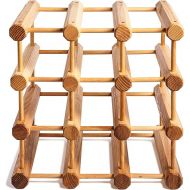 J.K. Adams Wood Stackable Modular Wine Rack Storage Holder with Natural Pins, 12 Bottle, Ash