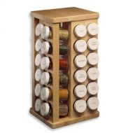 J.K. Adams Sugar Maple Wood Spice Jar Carousel, 48 Glass Jars, 8X16-Inch