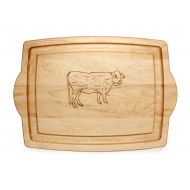 J.K. Adams Maple Wood Farmhouse Carving Board with Laser Engraved Cow Design, 20-inches by 14-inches