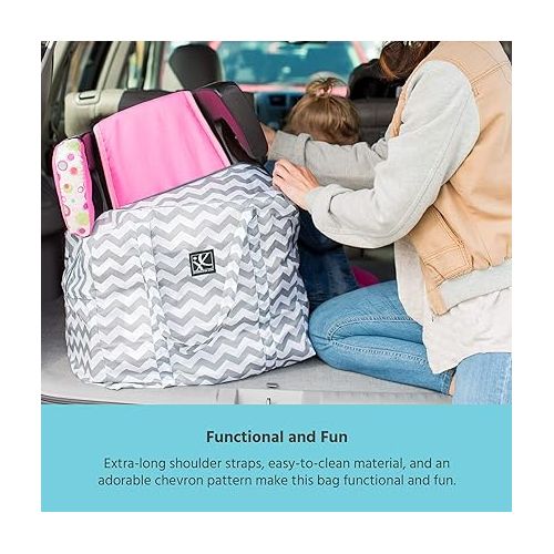  J.L. Childress Go-Go Travel Bag for Backless Booster Seats and Compact Strollers - Fits gb Pockit and BabyZen Yoyo - Booster Seat Travel Bag - Chevron
