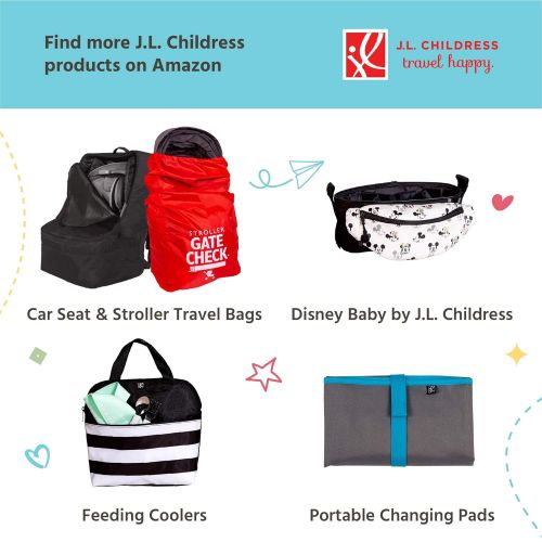  J.L. Childress Cups N Cargo, Universal Fit Stroller Organizer with Extra Large Storage, Expandable Deep Cup Holders, Multiple Zippered Pockets, Unique Large Mesh Bag for Larger Ite
