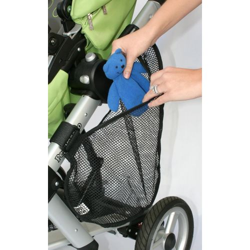  J.L. Childress Side Sling, Universal Fit Stroller Mesh Cargo Net and Organizer, Extra Stroller Storage Space, Non-Slip and Adjustable Straps, Black