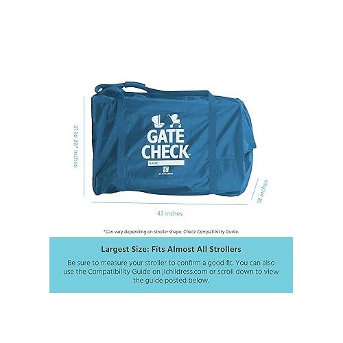  J.L. Childress Gate Check Bag for Single & Double Strollers - Stroller Bag for Airplane - Large Stroller Travel Bag for Airplane - Air Travel Stroller Bag - Blue