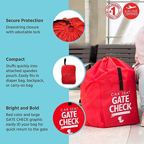  [아마존베스트]J.L. Childress Gate Check Bag for Car Seats, Red