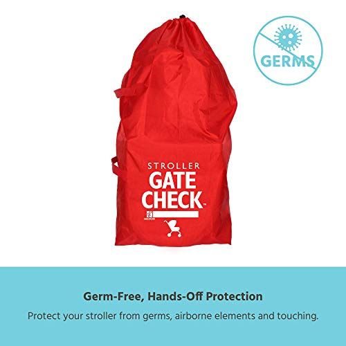  [아마존베스트]J.L. Childress Gate Check Bag for Standard and Double Strollers, Durable and Lightweight, Water-Resistant, Drawstring Closure with Adjustable Lock, Webbing Handle, Includes Stretch