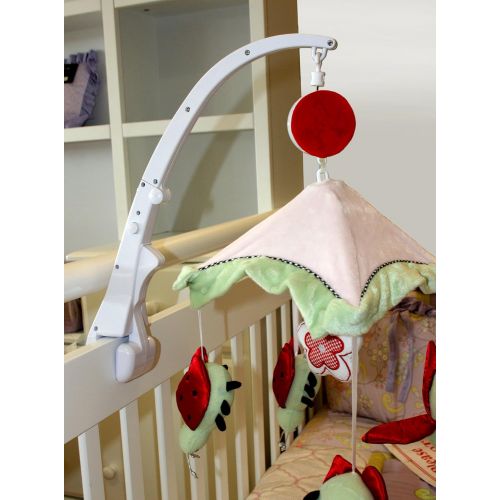  J.L. Childress Crib Mobile Attachment Clamp 18 Inch, Easy Attachment with Rubber Padding, Fits Traditional and Convertible Cribs, White