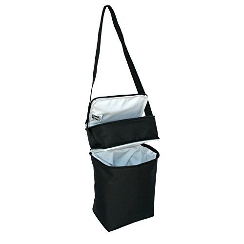  J.L. Childress 6 Bottle Cooler, Insulated Breastmilk Cooler and Lunch Bag for Baby Food and Bottles, Leak-Proof and Heat-Sealed, Ice Pack Included, Black