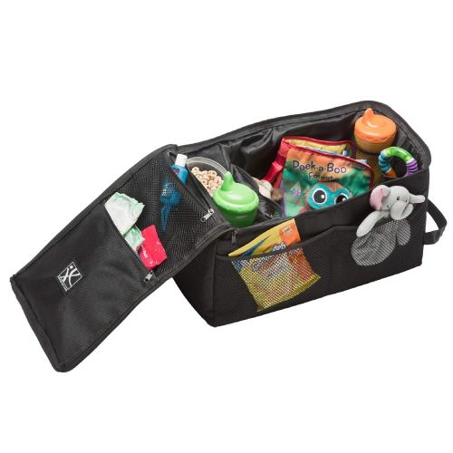  J.L. Childress Backseat Butler Car Organizer, Storage for Kids Drinks, Snacks, Bottles, and Toys. Includes 2 Cupholders and 10 Side Pockets, Portable and Easy to Clean, Black