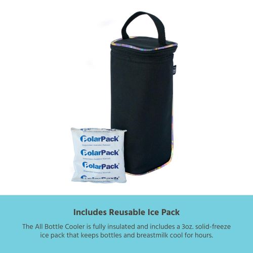  J.L. Childress Breastmilk Cooler & Baby Bottle Bag, Insulated & Leak Proof, Ice Pack Included, Single Bottle, Iridescent
