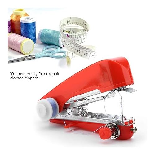  Handheld Sewing Machine Beginner,Portable Mini Sewing Machine Stitch Manual Sewing Machine for Home Travel Fabric DIY Clothing Kids Cloth Pet Clothes