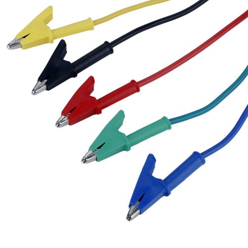  Banana Plug Alligators Clips Test Leads Clips,Jadpes 5pcs P1037 High Voltage 1M 4mm Banana Plug to Crocodiles Clip Cable Test Leads for Multimeter Test Probe Lead Test Cable