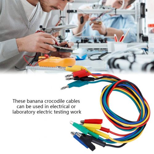  Banana Plug Alligators Clips Test Leads Clips,Jadpes 5pcs P1037 High Voltage 1M 4mm Banana Plug to Crocodiles Clip Cable Test Leads for Multimeter Test Probe Lead Test Cable