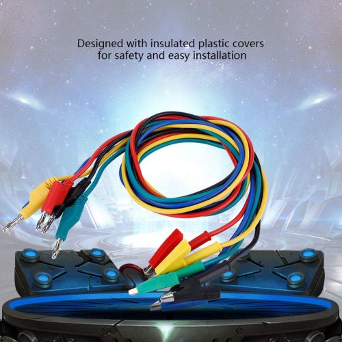  Banana Plug Alligators Clips Test Leads Clips,Jadpes 5pcs P1037 High Voltage 1M 4mm Banana Plug to Crocodiles Clip Cable Test Leads for Multimeter Test Probe Lead Test Cable