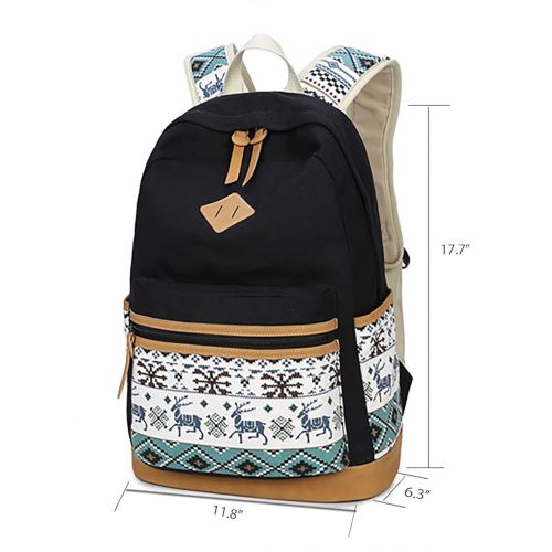  JAEUPD Jaeupd Lightweight Cute School Backpack For Teen Grils Student Canvas Laptop Bag Casual Travel Shoulder Daypack