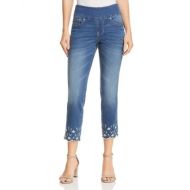 JAG Jeans Lewis Straight Floral Embroidered Ankle Jeans in Skydive