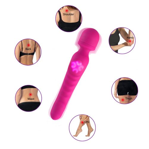  JAJKHJS Heating Tail Silicone Wand Massager with Double Motors,7 Vibration Mode,USB Recharging,100%...