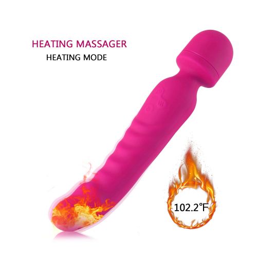  JAJKHJS Heating Tail Silicone Wand Massager with Double Motors,7 Vibration Mode,USB Recharging,100%...