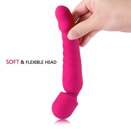  JAJKHJS Heating Tail Silicone Wand Massager with Double Motors,7 Vibration Mode,USB Recharging,100%...