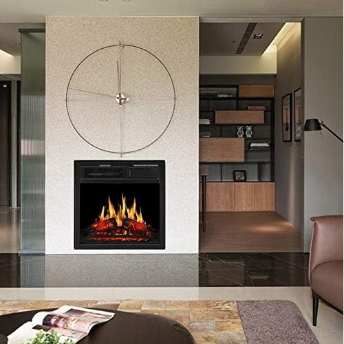  JAMFLY Electric Fireplace Insert 18 Freestanding Heater with 7 Log Hearth Flame Settings and Remote Control,1500w,Black