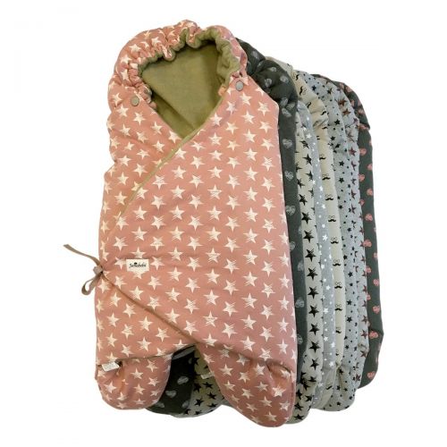  JANABEBE Swaddling Wrap, Car Seat and Pram Blanket Universal for Infant and Child car Seats e.g. Maxi-COSI, Britax, for a Pushchair/Stroller, Buggy or Baby 0 to 11 Months (Black St