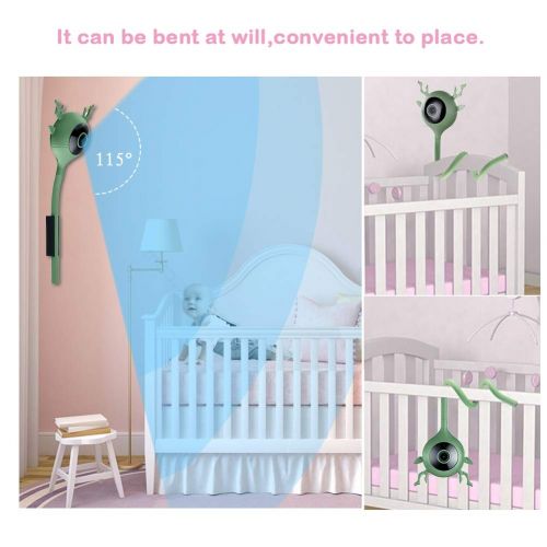  JANEDI Cute Deer Cat Style Baby Monitor Temperature and Humidity Display Real Baby Crying Alarm System Lullaby Music 1080 P Ultra-Clear Night Vision Motion Alarm Function Two-Way Voice (W