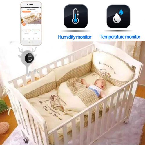  JANEDI Cute Deer Cat Style Baby Monitor Temperature and Humidity Display Real Baby Crying Alarm System Lullaby Music 1080 P Ultra-Clear Night Vision Motion Alarm Function Two-Way Voice (W