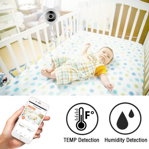  JANEDI Cute Deer Cat Style Baby Monitor Temperature and Humidity Display Real Baby Crying Alarm System Lullaby Music 1080 P Ultra-Clear Night Vision Motion Alarm Function Two-Way Voice (W