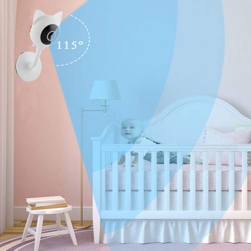  JANEDI WiFi Mini Home Camera Baby Monitor Camera 1080Px2M HD Lens Baby Aduio Crying Alarm System Infrared Night Vision Motion Alarm Two-Way Voice for Android and iOS